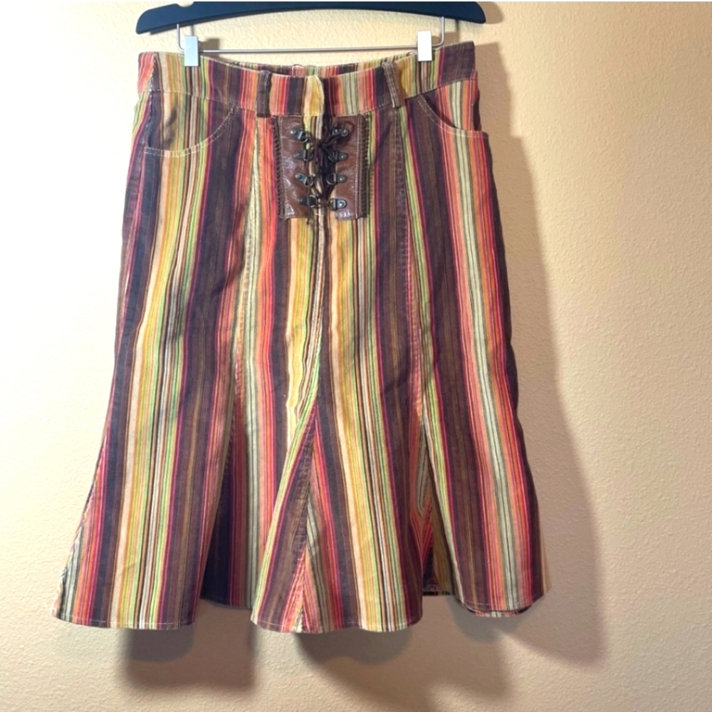 Vintage Corduroy Striped striped skirt